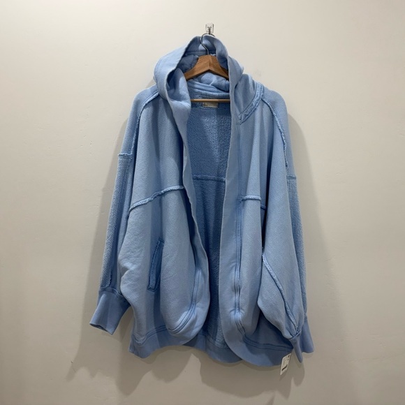 NWT Free People We The Free Forever Yours Cardi in Baby Blue Eyes Sz Small - Picture 2 of 8